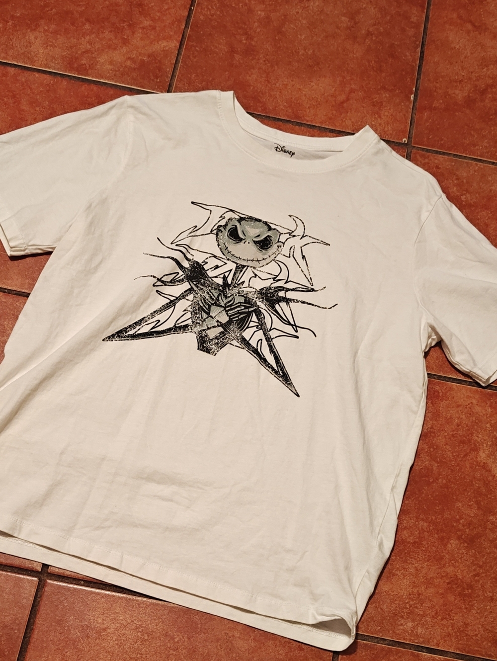 Disney White Short-Sleeve Tee with Black 'Nightmare' Graphic - Men's